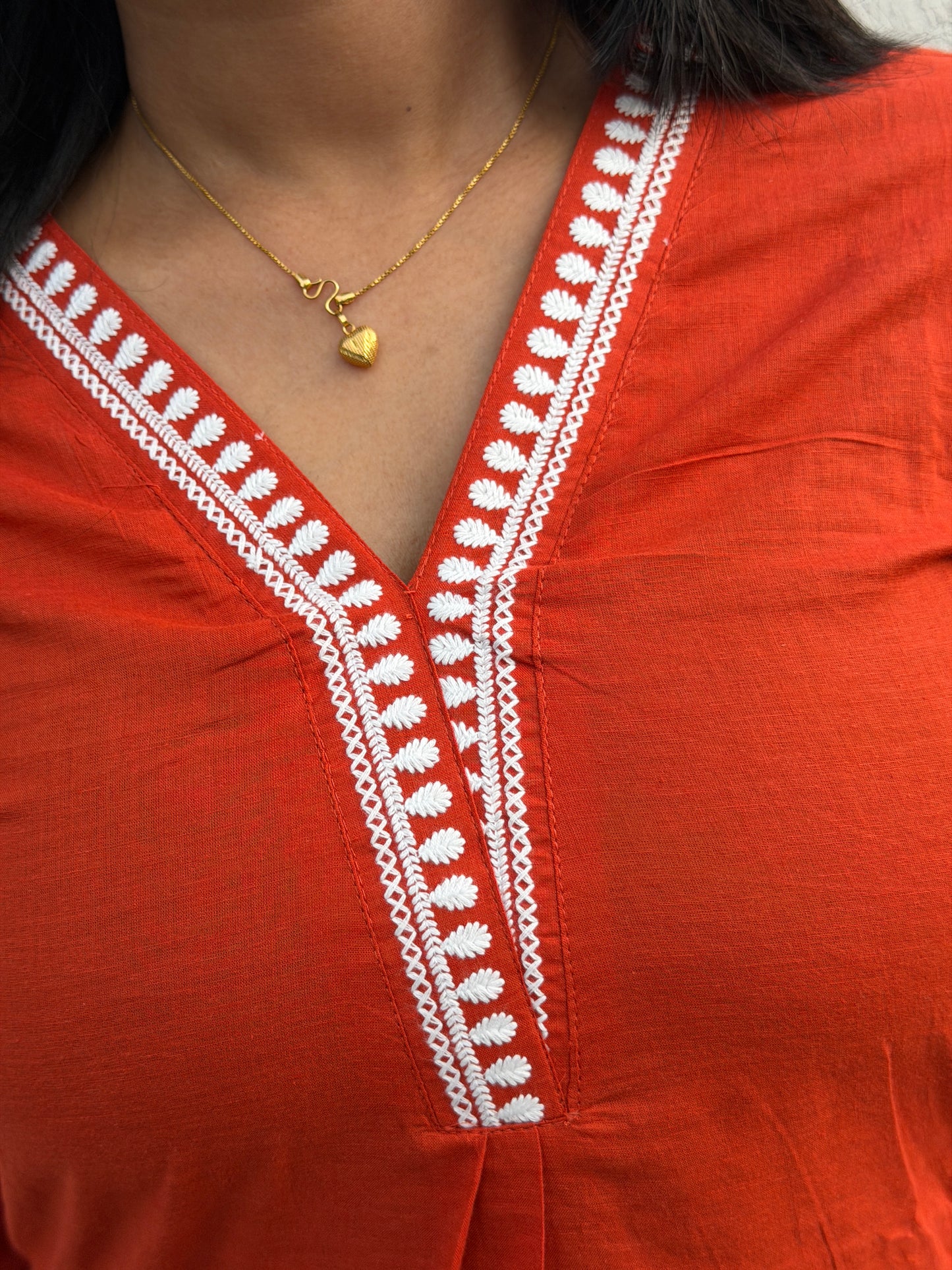 Scarlet Bloom Cotton Kurta Pant Set