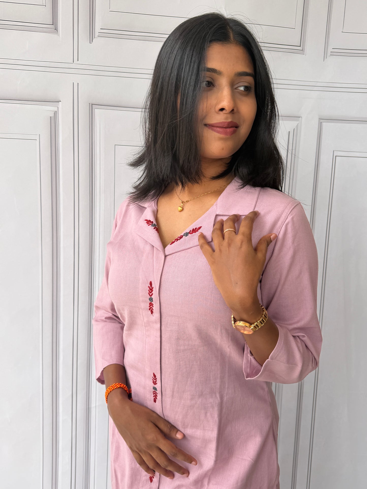 Blush Petal Cotton Kurta Pant Set