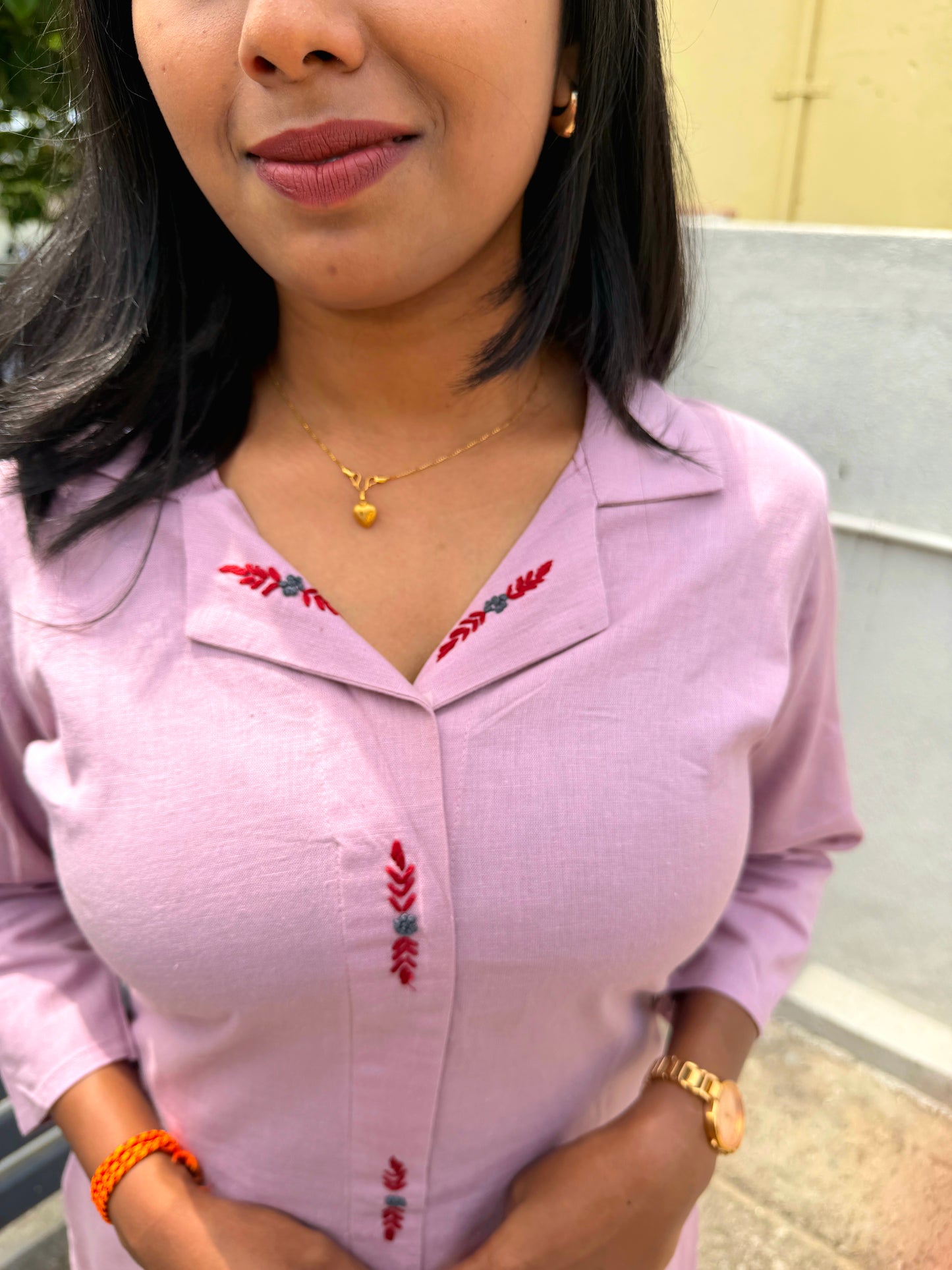 Blush Petal Cotton Kurta Pant Set